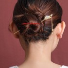 Solid Gold-plated 925 Sterling Silver Natural Jade Lotus Flower Chinese Hairpin