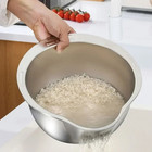 1pc Stainless Steel Rice Washer   Strainer Bowl     304 Steel Colander For Kitchen
