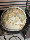Exquisite Vintage Replogel World Globe Iron Design Mid-century Modern 16 