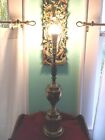 Vtg Stiffel Mcm Heavy Hollywood Regency Brass Table Lamp 30  Acorn Nice Finial