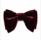 Velvet Oversized Bow Tie Big Bowknot Pre-tied Wedding Party D   black 