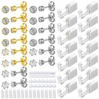 14-piece Ear Piercing Kit With Disposable Gun  Studs  Hoops   Cleaning Pads