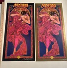 Santana Lady With Sundial Black And Gold Poster Set Of 2 Signed Artist Bob Masse