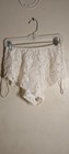 Vtg lace  Women s Lingerie Shorts  usa  Ivory Lg bridal  Pajama Boy Short Nylon