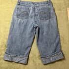Faded Glory Stretch Cuffed Bermuda Capris Womens 10 Blue Jeans 31x15 5