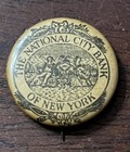 National City Bank Of New York pinback Button 1 In Dia backing Paper