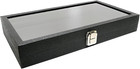 Jewelry Display Case Black Leatherette 14 75x8 25x2 1 Large Glass Jewelry Box   