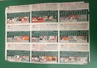 Rare 1954 Topps Baseball Uncut Magazine Insert Sheets Lot  3 Panels      27 Cards