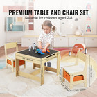 Kids Table And Chair Set Wooden Activity Table With Storage Space   Boxes