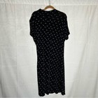 Vintage Tall Girl Semi Sheer Black W  Purple Daisy Flowers High Neck Midi Dress