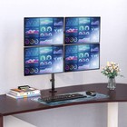 Wali Quad Monitor Desk Mount  4 Monitor Stand Fits Heavy Duty Computer Screen   