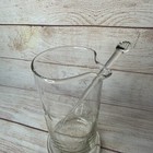 Vintage Etched Glass Martini Juice Cocktail Pitcher Stir Swizzle Stick Barware