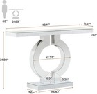 Tribesigns Modern Mirrored Console Table  Glass Sofa Table With Mirror Finish  4