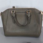 Michael Kors Ciara Large Zip Top Satchel Green Saffiano Leather Handbag Tote