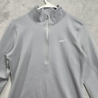 Nike Pro Dri-fit Top Womens M Gray Therma Warm 1 2 Zip Long Sleeve Running Gym