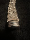 Antique Vintage Cut Glass Perfume Bottle With Sterling Silver Twist Cap