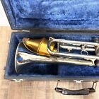 Selmer Invicta Trumpet Silver Plated Bell Vintage With Case Mouthpiece Mute