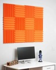 2  Orange Acoustic Wedge Soundproofing Studio Foam Tiles 12 Pack