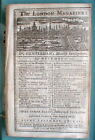 1760 News Magazine W Detailed Front Page Engraving Of London England 250 Yrs Old