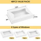 Moretoes 48pcs Bakery Boxes With 3 Style Window  12x8x2 5 Inches Auto-popup Cook