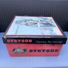 Vtg Stetson Last Drop Print Hat Box W  Insert Only Western Powder River Storage