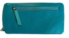 Ili Genuine Leather Eyeglass Case With Hearts Graphic In Aqua silver turq