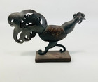  vintage  Rustic  Mcm Farmhouse Chicken rooster  Wood   Metal Figurine