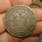 1936 Venezuela 5 Bolivares Circulated 90  Silver Coin