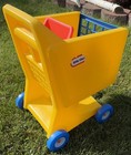 Little Tikes Lil Shopper Yellow Shopping Cart Grocery Store Vintage 90   s