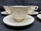Lenox  colonnade  Platinum   Usa   Set Of 5   Cups   Saucers   2 5 8  Tall