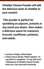 Bulk 14 Oz Cheddar Cheese Powder Dehydrated Yellow Cheez Blend Popcorn  Mac Etc