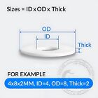 2mm Thick White Ptfe High Temp Flat Ring Plastic Washer Seal Gaskets Id 3mm-66mm
