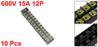 10 X 12 Positions Dual Rows 600v 15a Wire Barrier Block Terminal Strip Tb-1512l