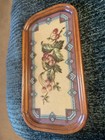 Antique Victorian Beaded Needle Point Tea Tray Floral Jewelry Store Display