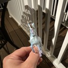 Light Blue Fantasy Unicorn Figurine Gold Horn Purple Mane   Tail