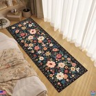 Dukino 2x6 Soft Boho Floral Runner Rug - Washable Non-slip Low Pile For Entryway