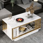 2-tiers Coffee Table 100 50 40cm End Table For Office store living Room bedroom