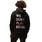 Boxraw Black Hoodie We Dont Play Boxing Graphic Print Size S