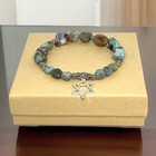Star Of David Hanukkah Bar Mitzvah Stretch Bracelet Jewish Gift Judaica Larimar