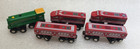 Lot Of 5 Wood Train Maison Joseph Battat Magnetic