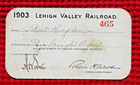 1903 Lehigh Valley Railroad Pass Pennsylvania New York Annual Lv Railway Ticket