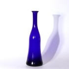 Japanese Edo Period Glass Tokkuri Vase Late Edo  Deep Cobalt Blue Indigo Go17