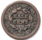 1853 Braided Hair Half Cent