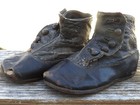 Darling Handmade Pair Antique Hi-top Button Up  Victorian Baby Toddler Shoes