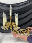Restored Pair Wired Antique Wall Sconces Rococo Ornate Gilt Bronze Victorian