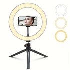 10-inch Led Desktop Ring Light     Tri-color  Adjustable For Video   Makeup