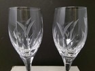 Pair Of Mikasa Crystal Calla Lily 8 1 4  Wine Glasses