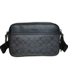 Coach Signature Shoulder Bag Charcoal New From Japan