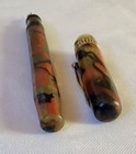 Laban Fountain Pen Rust Green And Black Swirl Penlawn Rhodium 14kt Nib Vintage