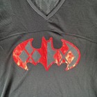 Six Flags Jersey Womens Size L Black Harley Quinn Mesh V-neck Athletic Sporty